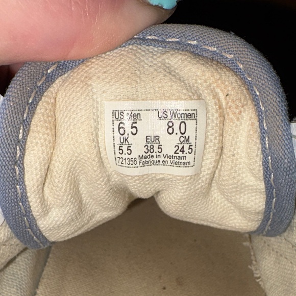 Vans Women's Blue Denim Checkered Platform Sneakers - Picture 4 of 5